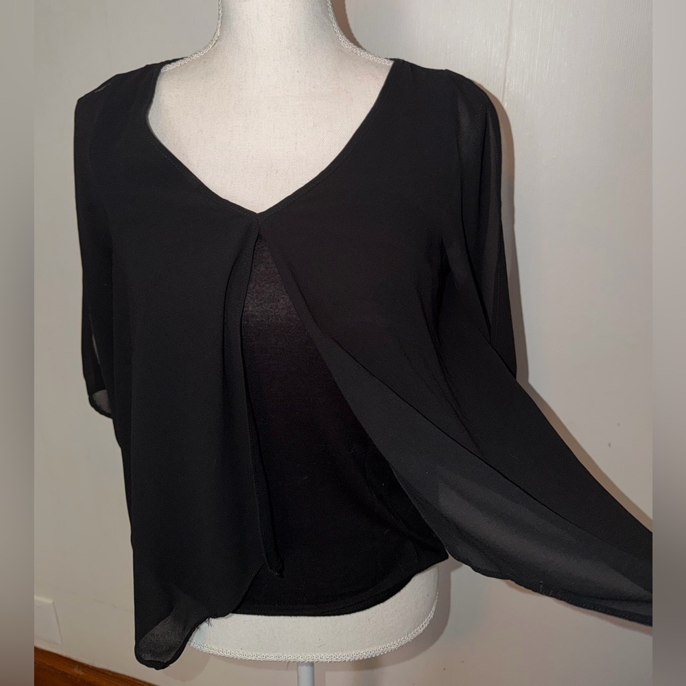 by & by Sheer Black Women's Blouse